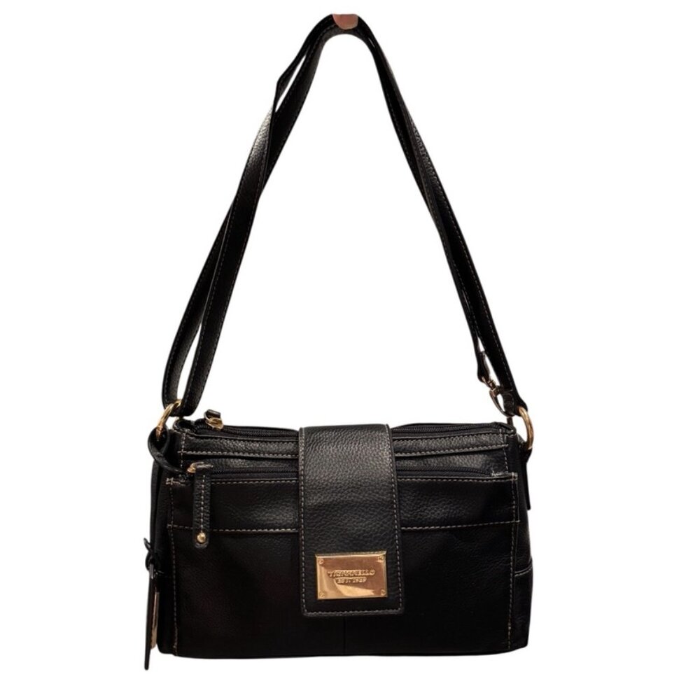 Tignanello Black Leather Crossbody / Clutch Bag – EUC